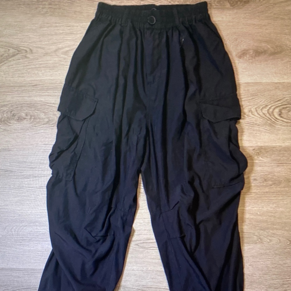 Zara Black Men's Cargo Pants with Elastic Waist